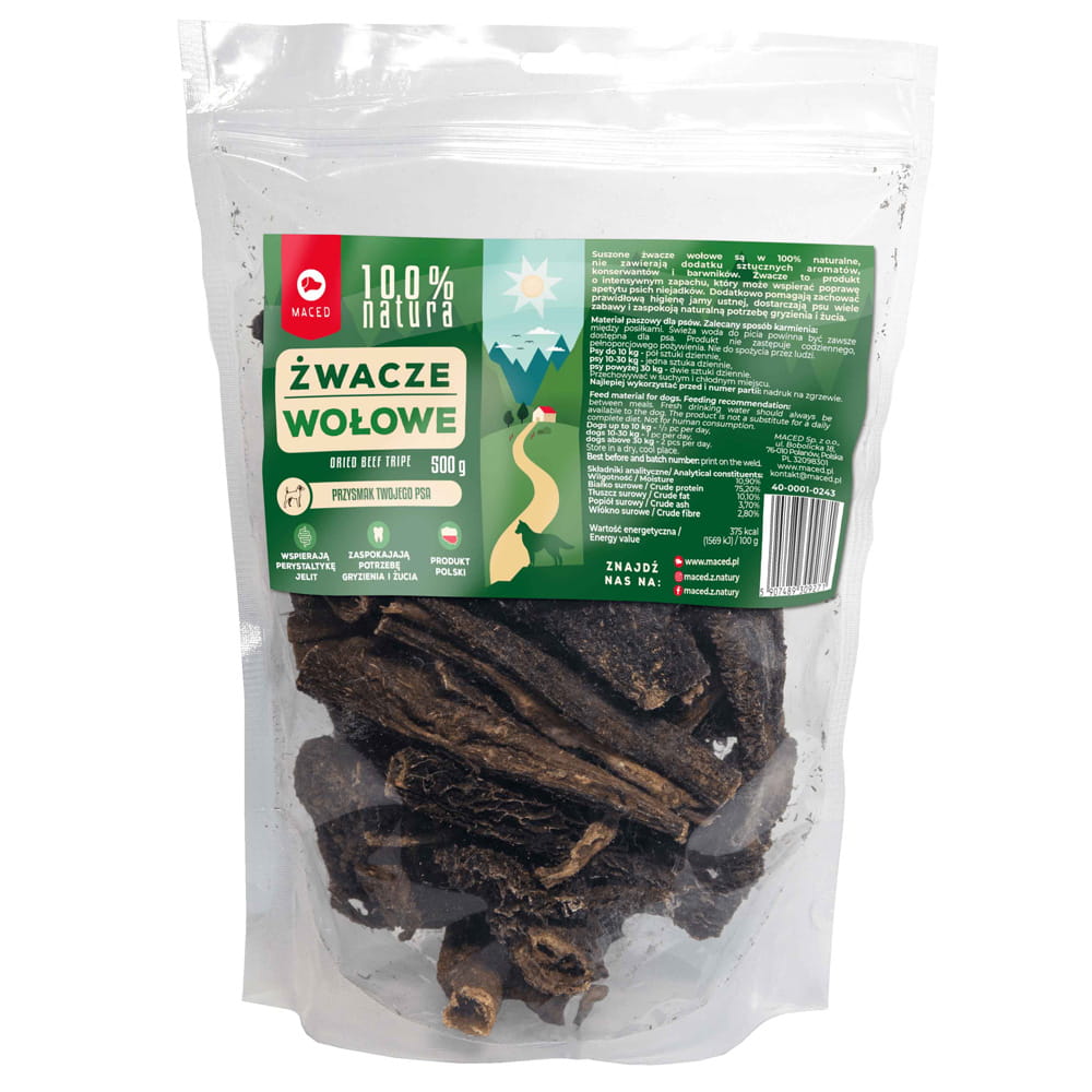 Maced żwacze wołowe żołądki przysmak dla psa 500g